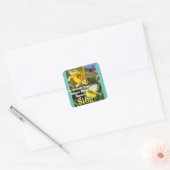 Inspirerend citaat Daffodil Spring Floral Vierkante Sticker (Envelop)
