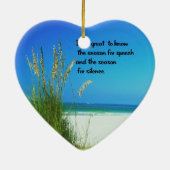 Inspirerend Citaat de geluiden van Stilte Keramisch Ornament (Achterkant)