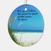 Inspirerend Citaat de geluiden van Stilte Keramisch Ornament (Links)