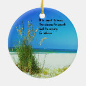 Inspirerend Citaat de geluiden van Stilte Keramisch Ornament (Achterkant)