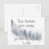 Inspirerend Citaat die bergen die je draagt Briefkaart (Voorkant / Achterkant)