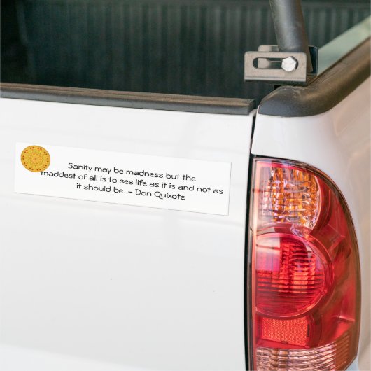 Inspirerend citaat Don Quichot Bumpersticker (Op Truck)