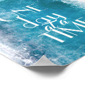 inspirerend citaat één dag tegelijk blauwgroen bla poster (Hoek)