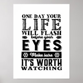  Inspirerend citaat: een goed leven Poster