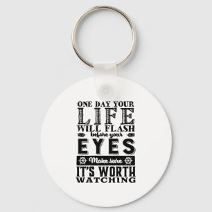  Inspirerend citaat: een goed leven Sleutelhanger