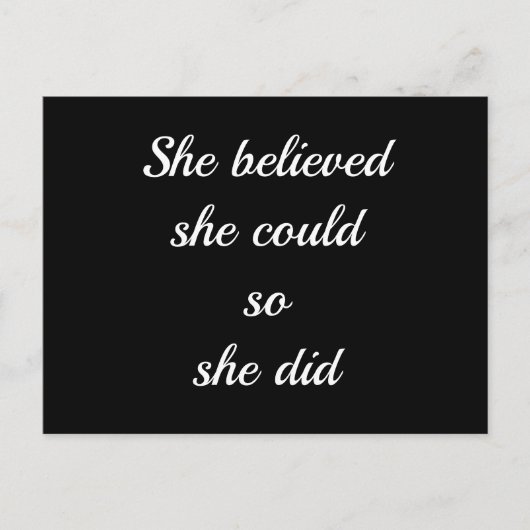 Inspirerend citaat eenvoudige letters briefkaart (Voorkant)