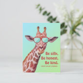 Inspirerend Citaat Emerson be Gekke Fun Giraffe Briefkaart (Staand voorkant)