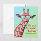 Inspirerend Citaat Emerson be Gekke Fun Giraffe Briefkaart (Voorkant / Achterkant)