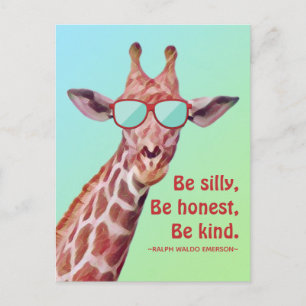 Inspirerend Citaat Emerson be Gekke Fun Giraffe Briefkaart