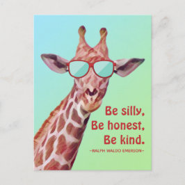 Inspirerend Citaat Emerson be Gekke Fun Giraffe Briefkaart