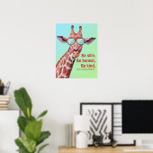 Inspirerend Citaat Emerson be Gekke Fun Giraffe Poster (Thuiskantoor)