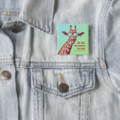 Inspirerend Citaat Emerson be Gekke Fun Giraffe Vierkante Button 5,1 Cm (In situ)