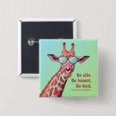 Inspirerend Citaat Emerson be Gekke Fun Giraffe Vierkante Button 5,1 Cm (Voorkant /achterkant)