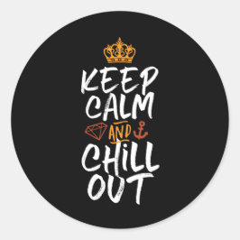 Inspirerend Citaat en Slogan houden uit de Koude v Ronde Sticker