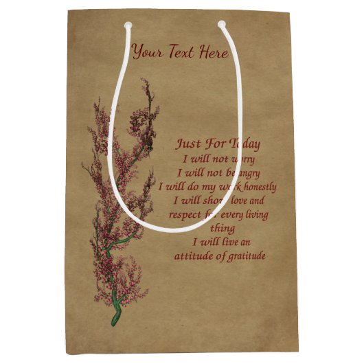 Inspirerend Citaat enkel voor vandaag gepersonalis Medium Cadeauzakje (Voorkant)