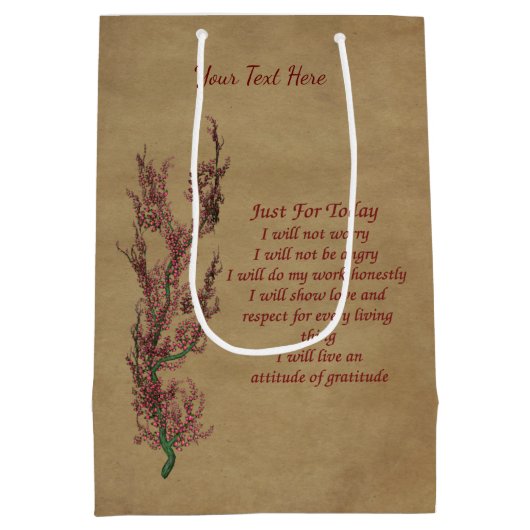 Inspirerend Citaat enkel voor vandaag gepersonalis Medium Cadeauzakje (Achterkant)
