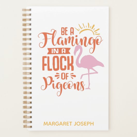 Inspirerend Citaat Flamingo de Naam van het Monogr Planner (Voorkant)