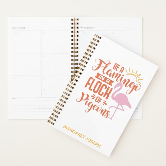 Inspirerend Citaat Flamingo de Naam van het Monogr Planner (Display)