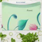 Inspirerend Citaat Groene Floral Theedoek (Gevouwen)