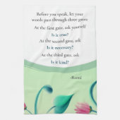 Inspirerend Citaat Groene Floral Theedoek (Verticaal)