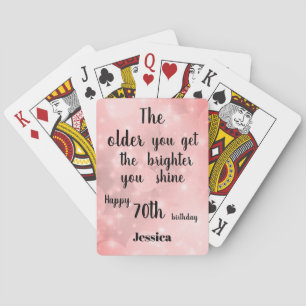 Inspirerend citaat Happy 70th Birthday Name Pokerkaarten