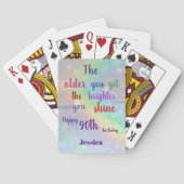 Inspirerend citaat Happy 90th Birthday Name Pokerkaarten (Achterkant)