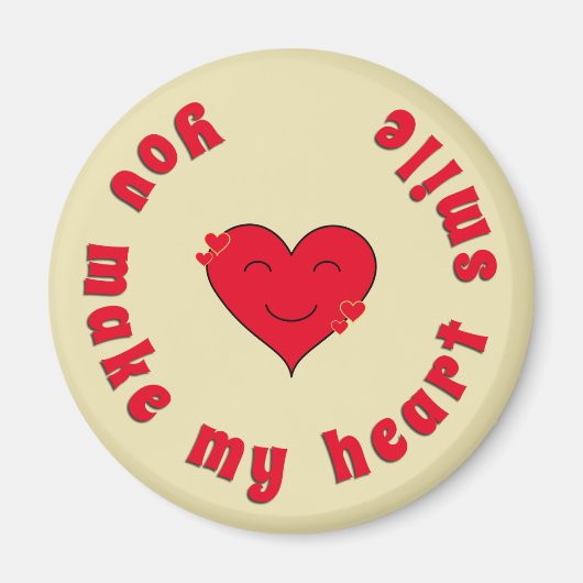 Inspirerend citaat hartglimlach appreciatie magneet (Voorkant)