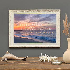 Inspirerend citaat hemel lijkt dichter bij het str foto afdruk