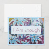 Inspirerend citaat ik ben genoeg bevestigende Kaar Briefkaart (Voorkant / Achterkant)
