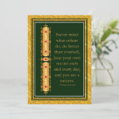 Inspirerend citaat in elegant decoratief ontwerp (Staand voorkant)