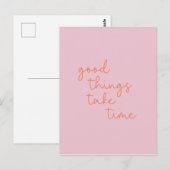 Inspirerend Citaat in Roze en Sinaasappel  Briefkaart (Voorkant / Achterkant)