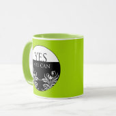 Inspirerend citaat ja u kunt groen verlichten mok (Voorkant links)