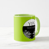 Inspirerend citaat ja u kunt groen verlichten mok (Voorkant rechts)