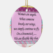 Inspirerend citaat, kerstversieringsvrouwen engel keramisch ornament (Rechts)