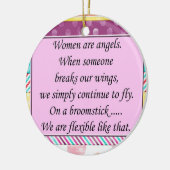 Inspirerend citaat, kerstversieringsvrouwen engel keramisch ornament (Links)