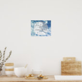 inspirerend citaat kijkt naar tekst over blauwe lu poster (Keuken)