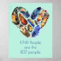 Inspirerend Citaat Kindness Heart Shaped Feathers