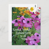 Inspirerend citaat kleurrijke bloem tuin briefkaart (Voorkant / Achterkant)