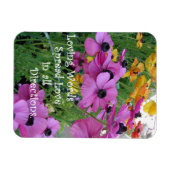 Inspirerend citaat kleurrijke bloem tuin magneet (Horizontaal)
