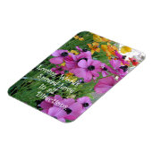 Inspirerend citaat kleurrijke bloem tuin magneet (Linkerzijde)