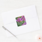Inspirerend citaat kleurrijke bloem tuin vierkante sticker (Envelop)