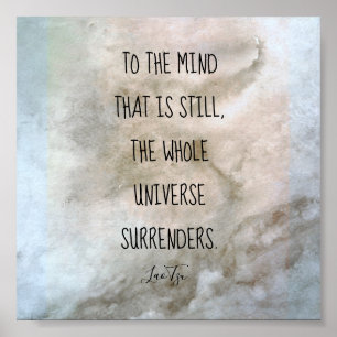 inspirerend citaat Lao Tzu tekst waterverf grijs Poster