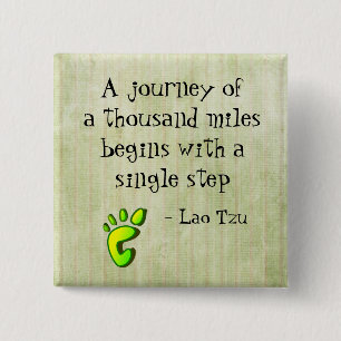Inspirerend citaat Lao Tzu Vierkante Button 5,1 Cm