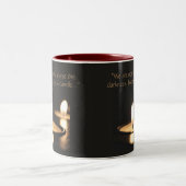 Inspirerend citaat Licht een Kaars Tweekleurige Koffiemok (Center)