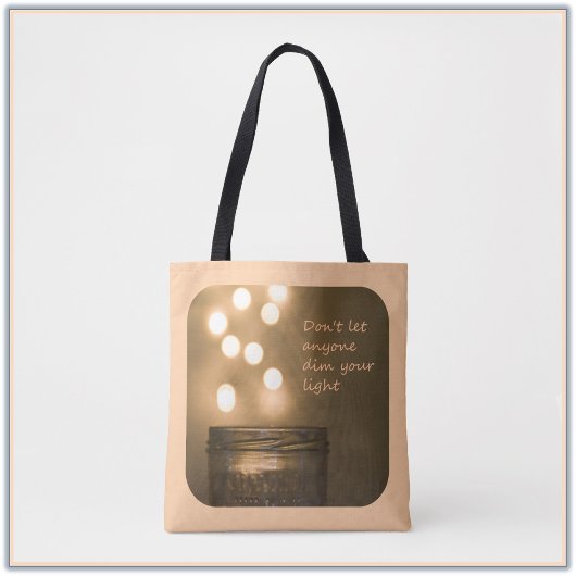 Inspirerend Citaat Mason Jar Lights Tote Bag