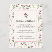 Inspirerend citaat met bloempatroon briefkaart (Voorkant)