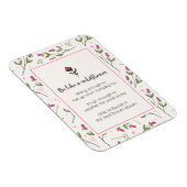 Inspirerend citaat met bloempatroon magneet (Rechterzijde)