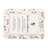 Inspirerend citaat met bloempatroon magneet (Horizontaal)