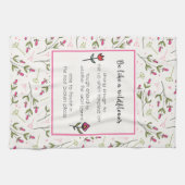 Inspirerend citaat met bloempatroon theedoek (Horizontaal)