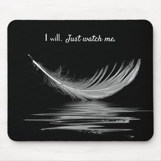 Inspirerend Citaat met de Veer Mousepad Muismat (Voorkant)